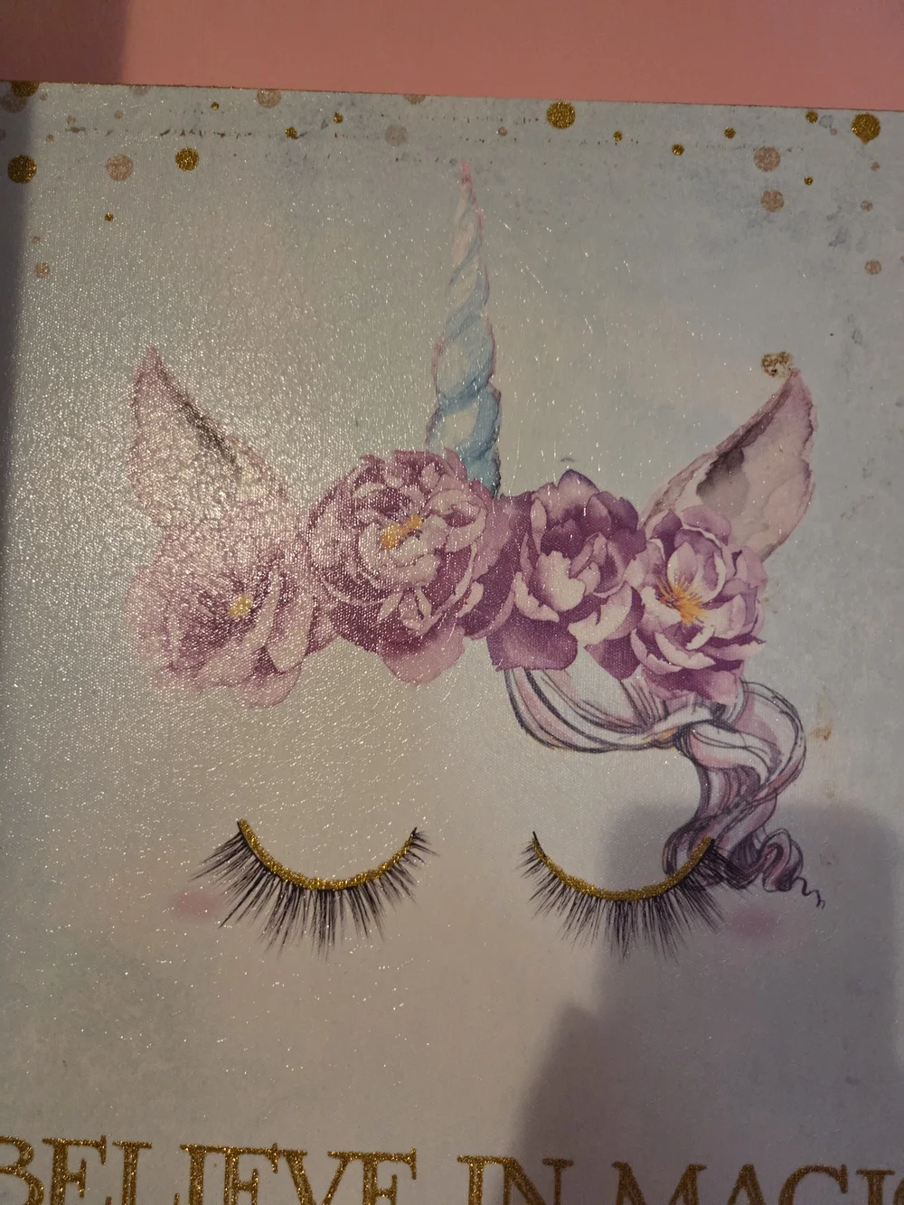 Believe in Magic Unicorn Wall Art - Pink and Gold